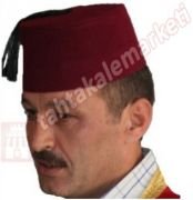 Osmanlı Fesi Bordo Püsküllü 55 numara