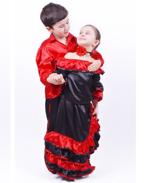 İspanyol Kız Kostümü Çocuk İspanyol Kıyafeti