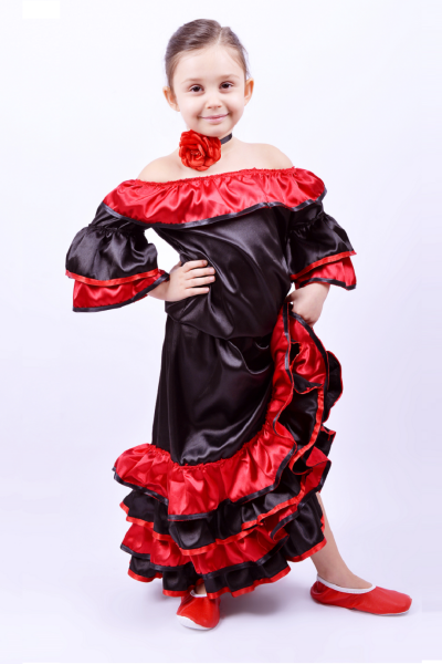 İspanyol Kız Kostümü Çocuk İspanyol Kıyafeti 7-8 Yaş