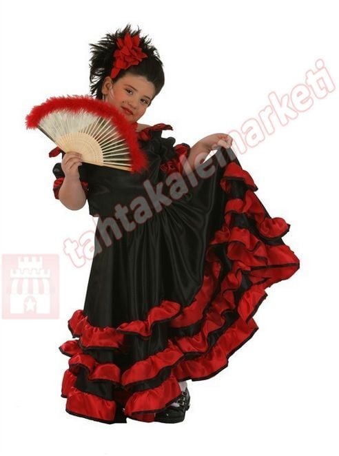 İspanyol Kız Kostümü Çocuk Kıyafeti