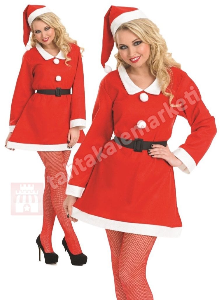 Noel Anne Kostümü Polar Noel Anne Kıyafeti