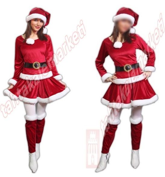 Noel Anne Kostümü Etek Bluz Noel Anne Kıyafeti