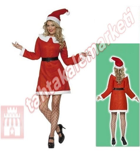 Noel Anne Kostümü Yetişkin Noel Anne Kıyafeti