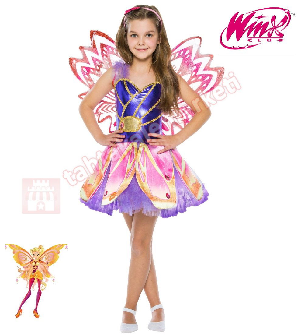Winx Club Stella Bloomix Kostümü Çocuk Kıyafeti Lüks